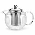 Teiera in vetro trasparente 1000 ml con filtro in acciaio inox e coperchio - per tè e infusi