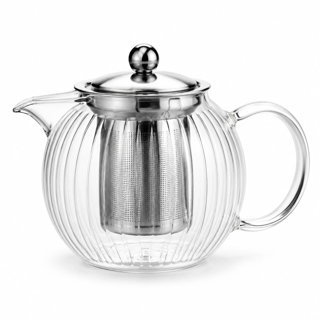 Teiera in vetro trasparente 1000 ml con filtro in acciaio inox e coperchio - per tè e infusi