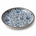 Piatto fondo 20 cm in ceramica bianco/blu con motivo floreale decorativo