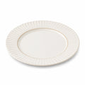 Piatto piano rotondo 27 cm in ceramica bianco con bordo scanalato decorativo