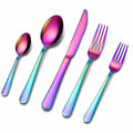 Set posate 5 pezzi 14-23 cm in acciaio inox multicolore iridescente per tavola