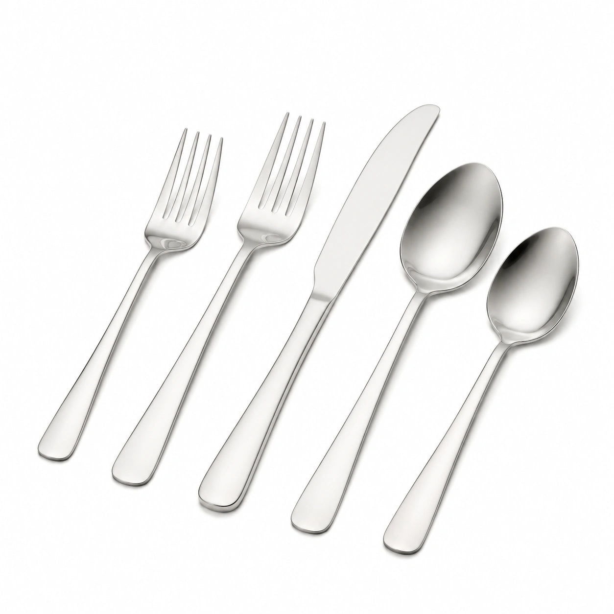 Set posate 5 pezzi 15.5-22 cm in acciaio inox argento lucido per tavola