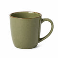 Tazza in ceramica verde 400 ml - manico ampio finitura puntinata