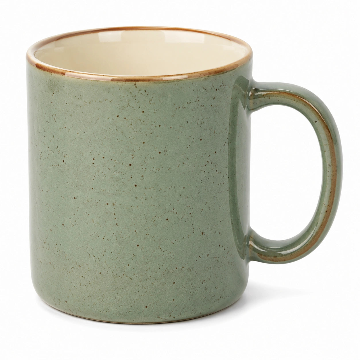 Tazza in ceramica 350 ml verde salvia con manico stile rustico