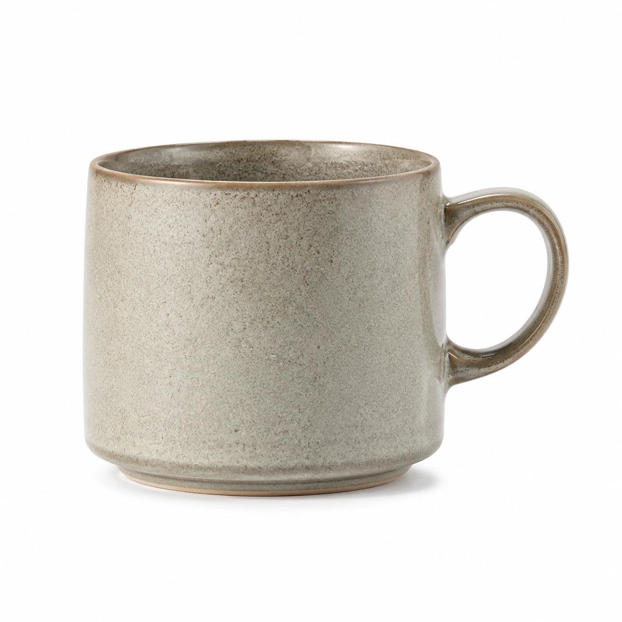 Tazza in ceramica 350 ml beige - manico ergonomico stile rustico
