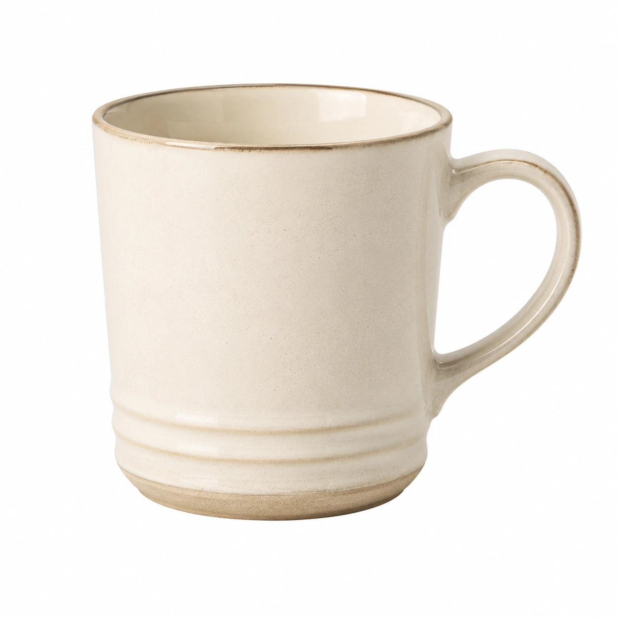 Tazza in ceramica 350 ml beige con manico stile rustico